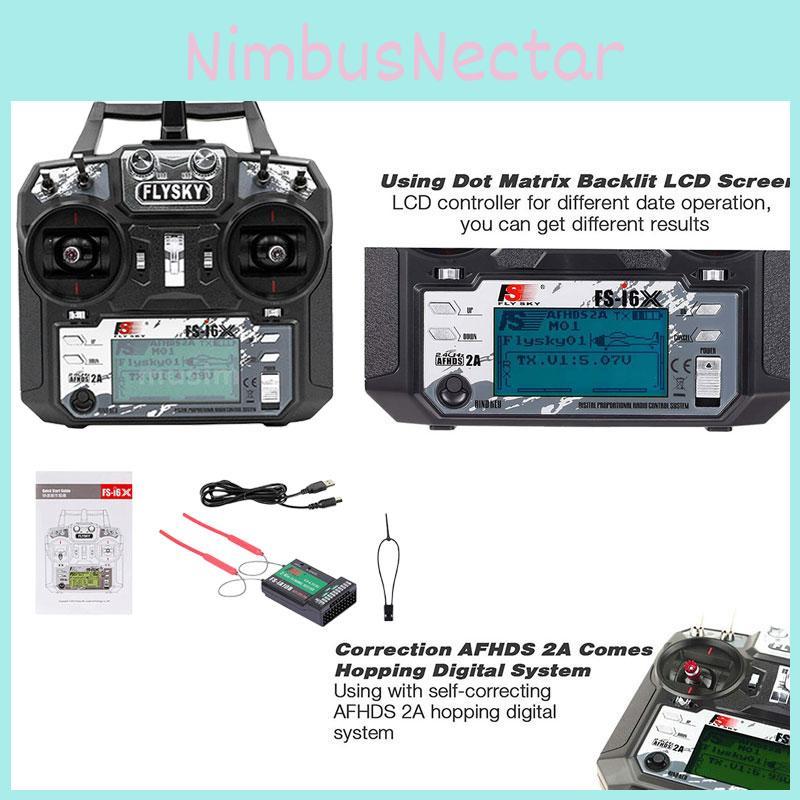 Fs-i6x 10-канальный пульт дистанционного управления для самолета с фиксированным крылом, планера и многоосевого самолета I6x+ia10b)