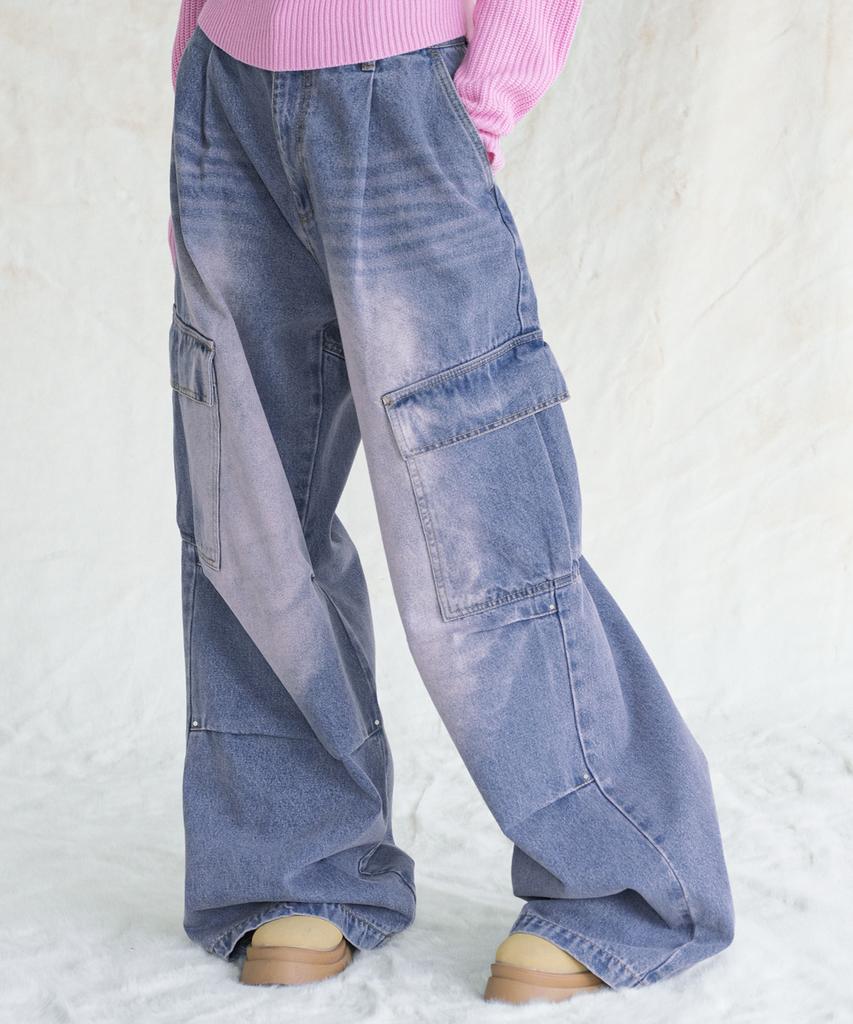 AVANDRESS Side Big Cargo Pants Cotton Black (B Type)