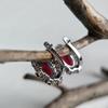 Серебряные серьги с искусственным гранатом nano 10.755ct, гранатом (60002406)