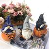 Halloween Pumpkin Gnomes with Witch Hat Resins Figurine Festives Decoration For Indoor and Outdoor Party Garden Decors