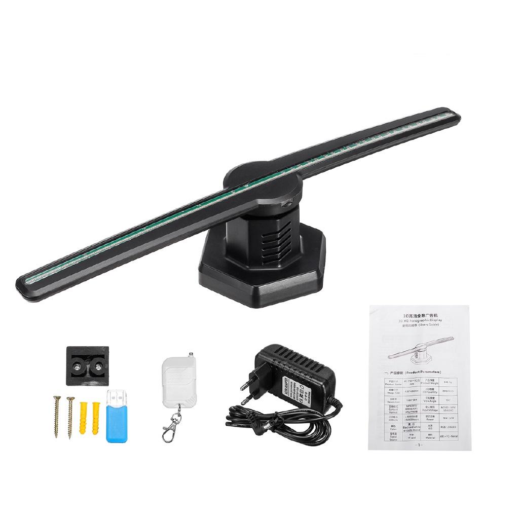 16W-32W 3D светодиоды 384 светодиодных элемента HD Пульт ДУ Голографический вентилятор Проектор Рекламный дисплей WIFI Голографический дисплей Плеер Новый