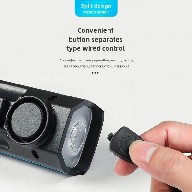 Перезаряжаемый USB передний фонарь для велосипеда с гудком - Освещение для ночной езды, Фонарик для безопасности и видимости на открытом воздухе
