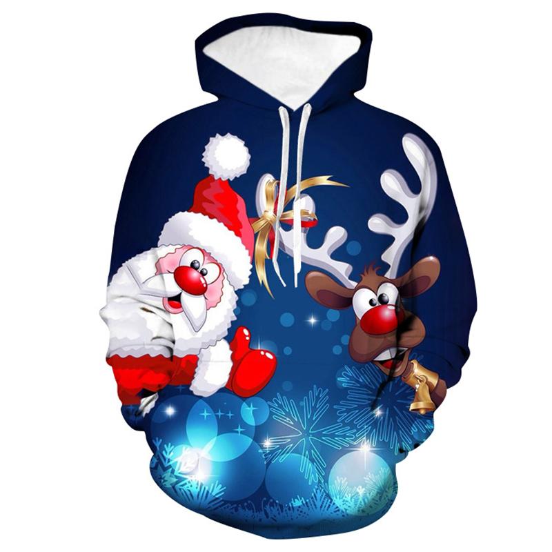 Unisex Christmas Sweatshirt 3D Print Funny Xmas Pullover Men's Hoodie Men Spring Autumn Fashion Casual Jacke Hooded Clothing
