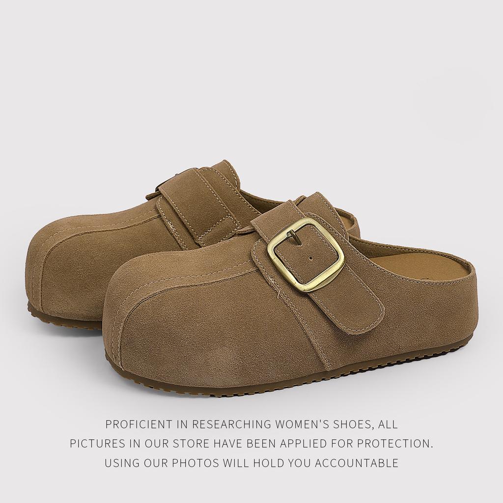 Distribution - Vintage Birkenstocks Women'S Belt Buckle Baotou Half-Drag Lazy One Pedal Thick-Soled Versatile British