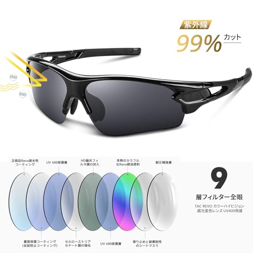 [BEACOOL] Sports Sunglasses, Polarized Lenses, for Baseball, Running, Cycling, Hiking, Fishing, Driving, Golf, Motorcycling, Tennis, Skiing, Men's &