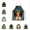 Кухонный фартук, эскиз, одежда для мопса, собаки, кошки, хлопковые льняные фартуки без рукавов с принтом для мужчин и женщин, таблетка для уборки дома Delantal