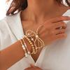 European and American Style Personalized Bow Beaded Multi-Layer Bracelet 5-Piece Set – Imitation Pearl Bracelet for Women