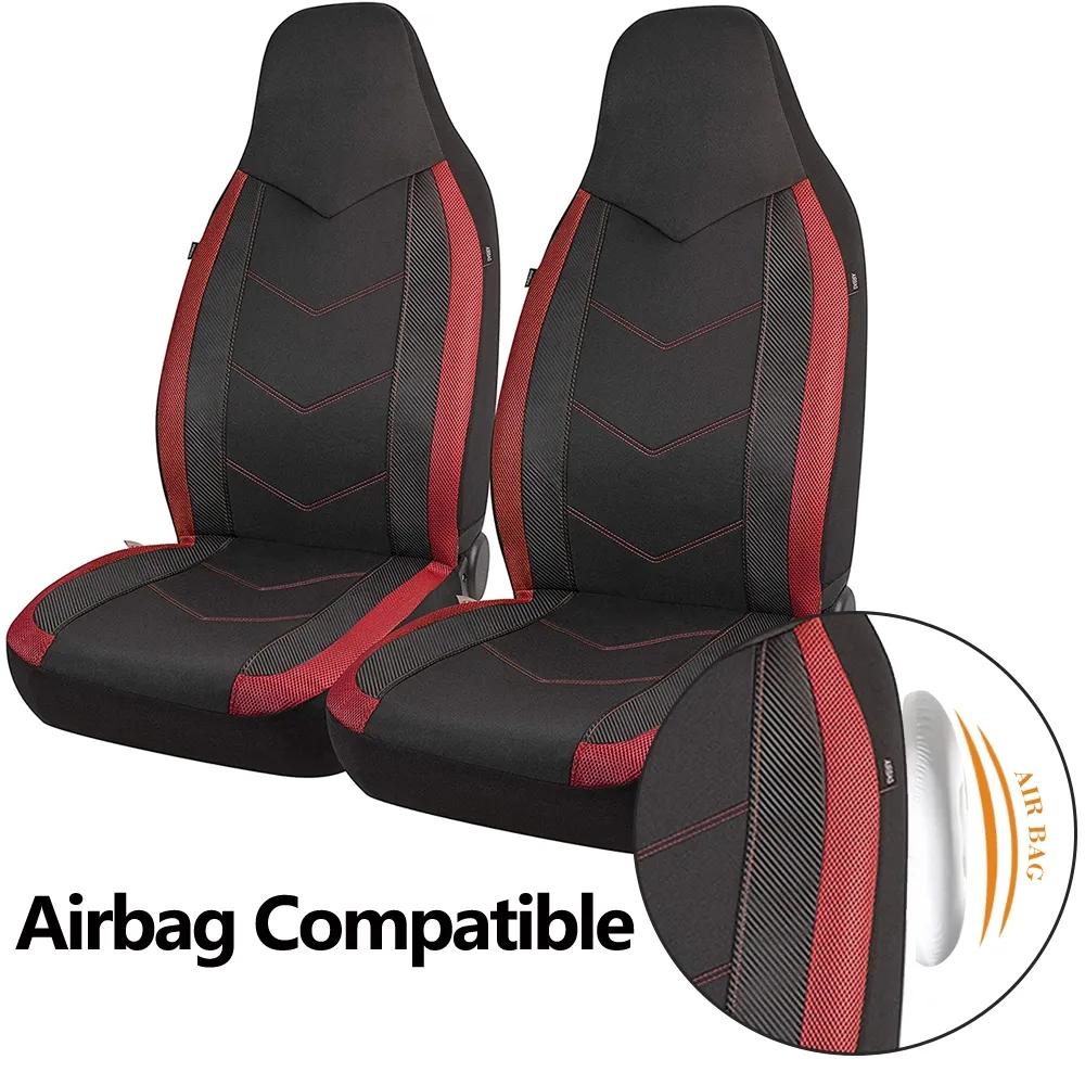 Housses de siège de voiture en tissu maille d'air à dossier haut, conception sportive, Compatible avec Airbag, adapté à la plupart des voitures, Suv,