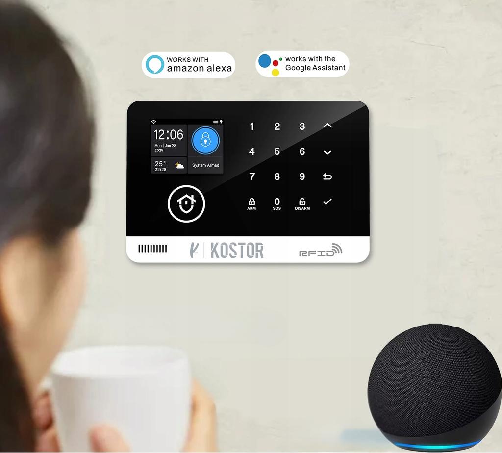 Alarm bezprzewodowy gsm + wifi z aplikacją tuya , zestaw , kostor sad005d