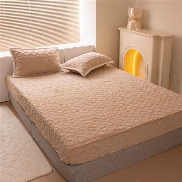 Зимняя бархатная простыня на подкладке из тафты, теплая простыня из мягкого кораллового флиса с резинкой, утепленное плюшевое меховое покрывало, наматрасник (Нет наволочек)