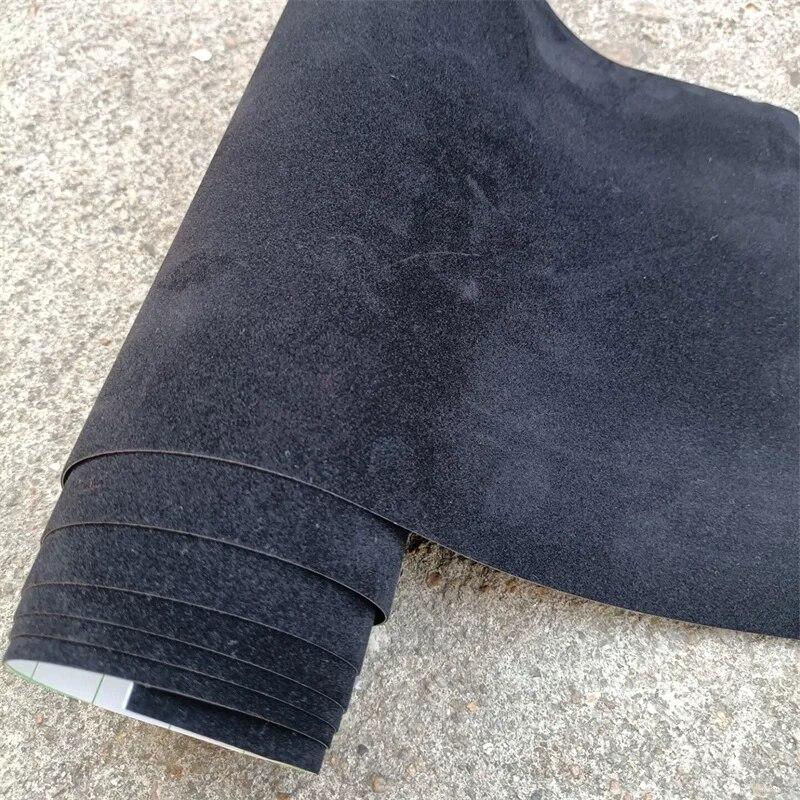 50*200 см бархатная замшевая ткань премиум-класса, виниловая наклейка на автомобиль, черная, серая, самоклеящаяся бархатная тканевая пленка для стайлинга автомобилей