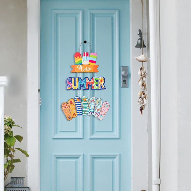 Beach Door Sign Color Printed Cartoon Coastal Yard Sign Beach Wall Decor Garden Accessories Decorative Ornaments For Family