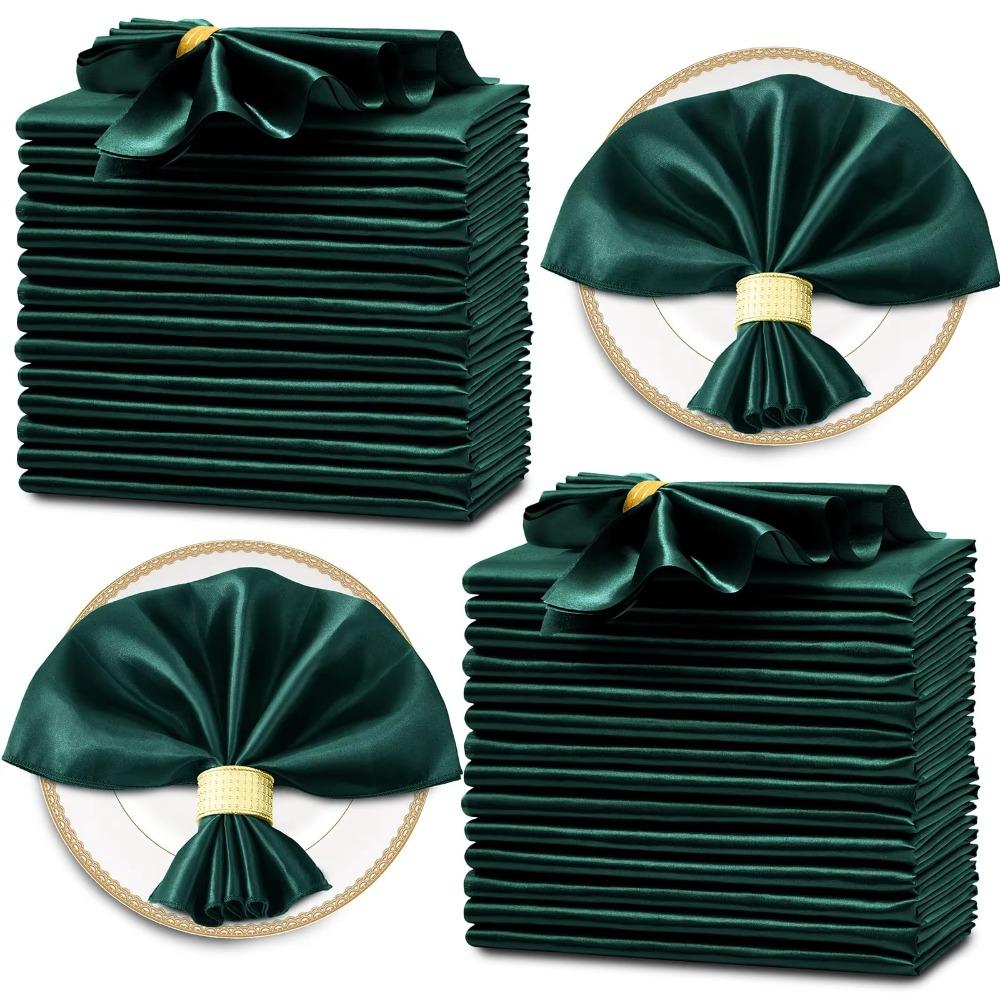 10pcs Soft Satin Napkin 30x30cm Table Napkins Romantic Dinner Napkins Hotel