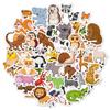 Children's Cartoon Animal Stickers 50 Toys Set Decorative Water Cup Big Belly Cup Waterproof Small Size Children's Stickers