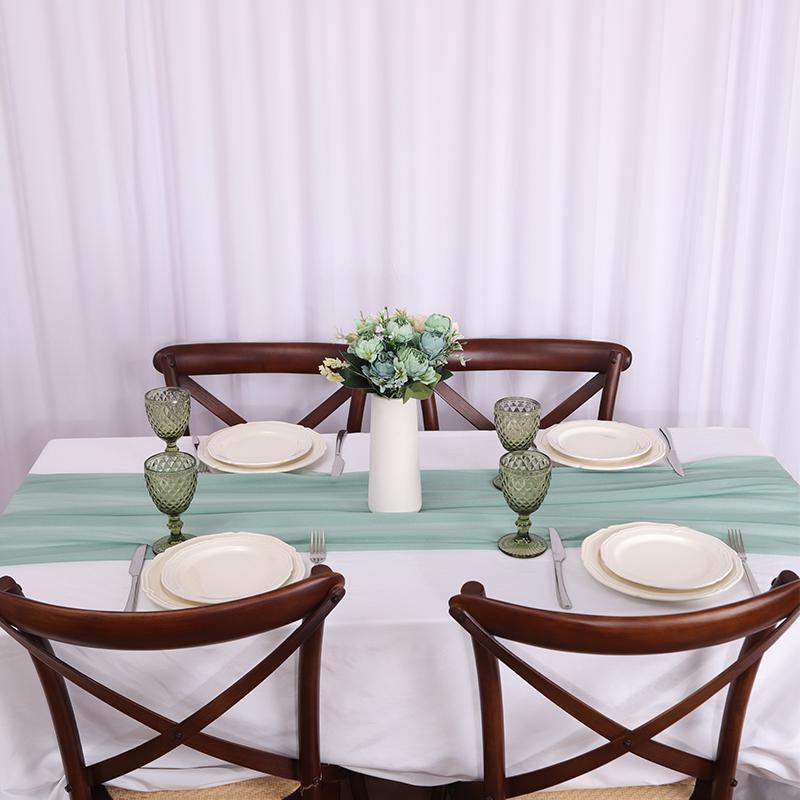 Chiffon Table Runner Vertical Tablecloth for Table Decorations Shiny Fabric Merry Christmas Decorations 2026 Wedding Decoration