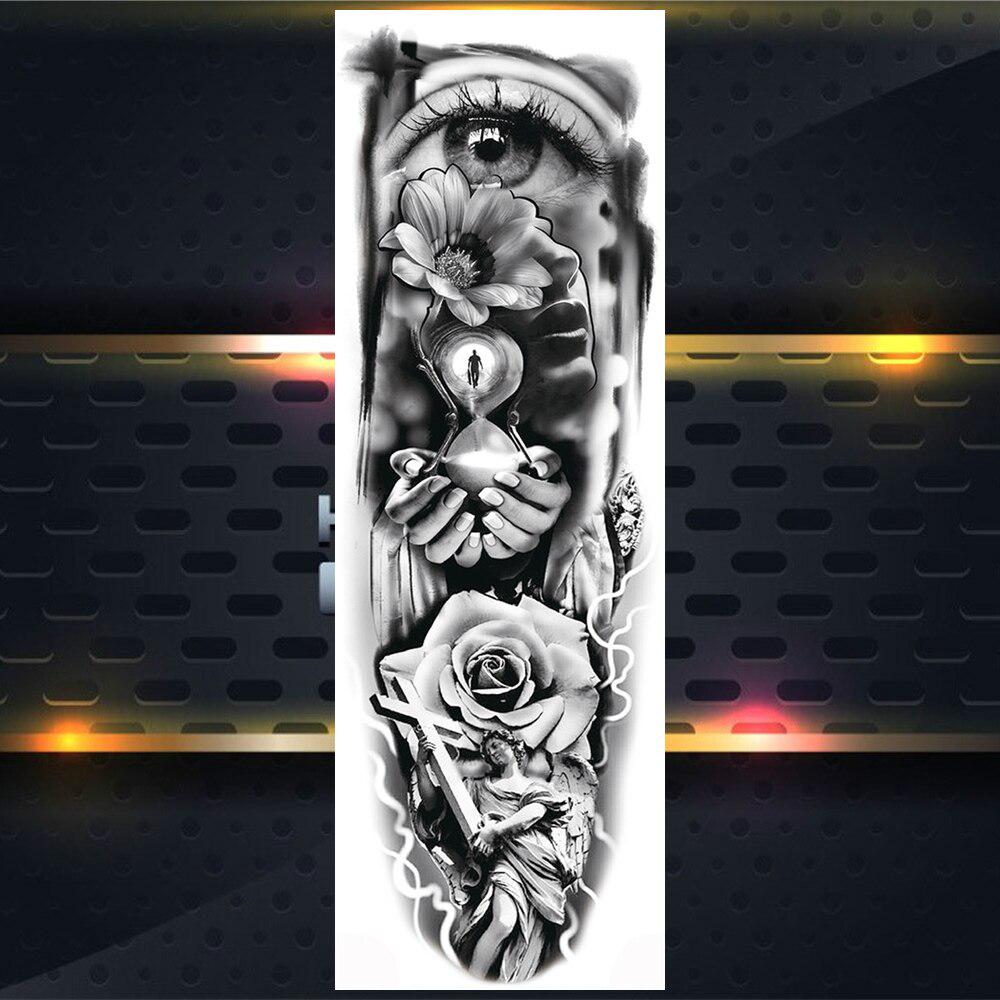 Длинные Временные Татуировки На Полную Руку Для Мужчин Мальчиков Лев Король Зверей Военная Тату Боди-Арт Хна Поддельные Волк Водонепроницаемые Рукава Татуировки Наклейки