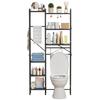 Above Toilet Storage Rack, 3-Tier Over The Toilet Shelf, Freestanding Bathroom Organizer Adjustable Storage Shelf Space Saver Rack for Restroom