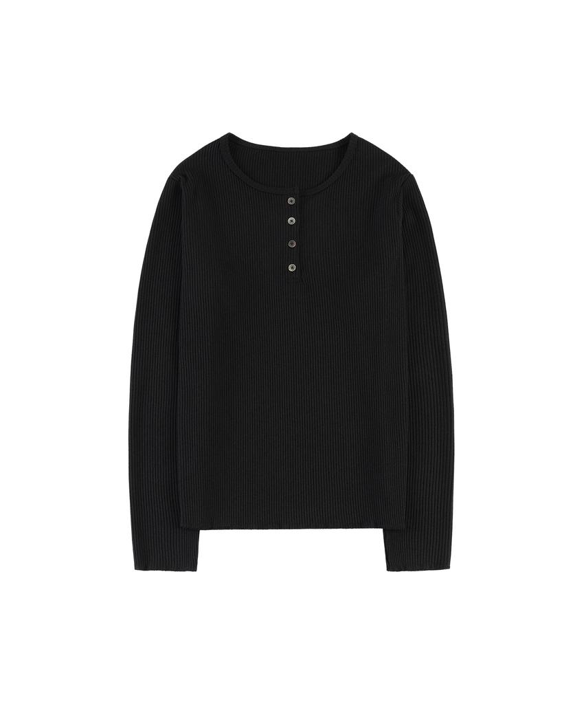 Banwonateullie A3571 Базовая футболка-henley_Черный