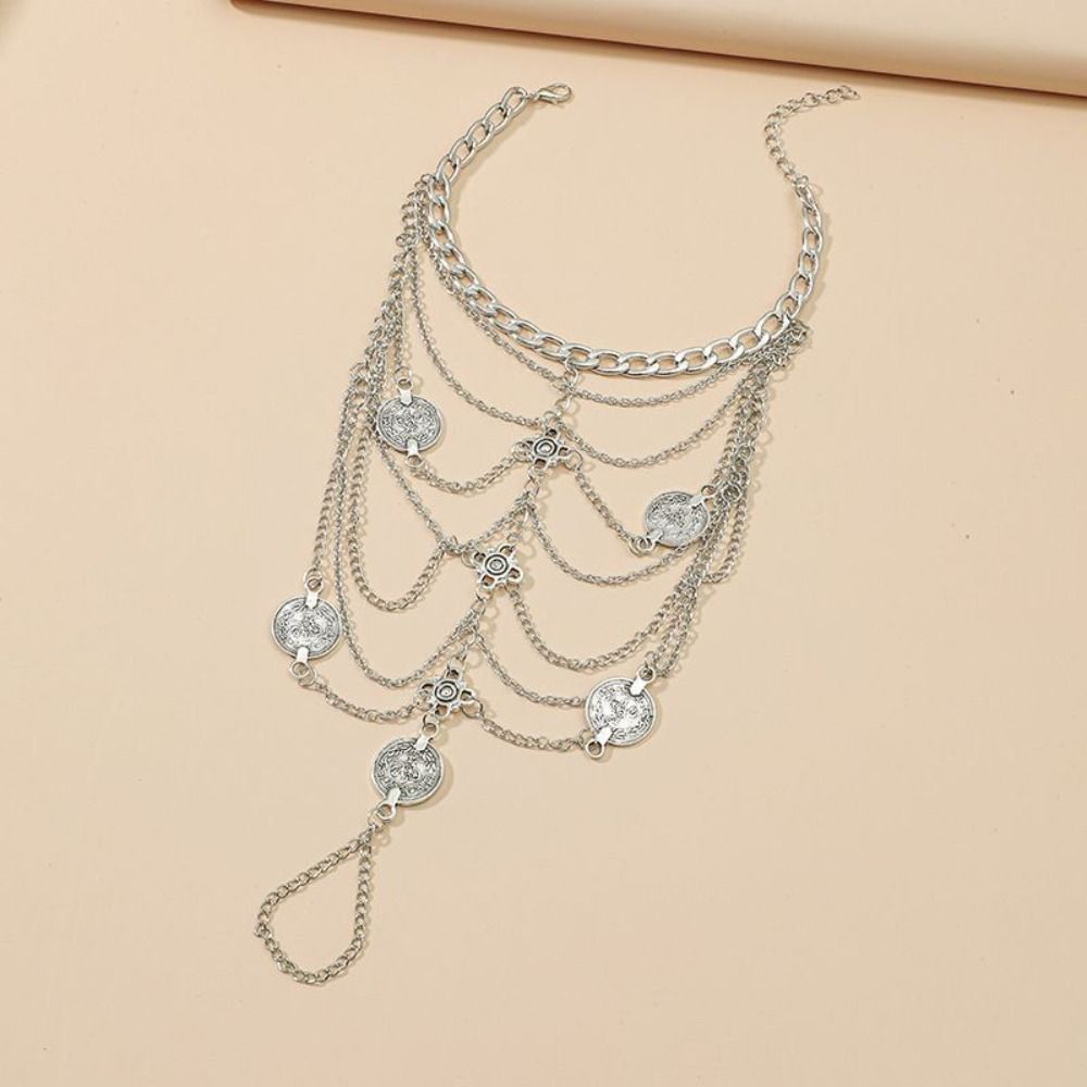 2 pcs Tassel Tassel Ankle Chain Light Luxury Foot Chain Charm Anklet with Pendant Gifts