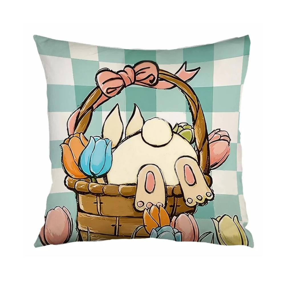 Easter Pillow Covers Decorations Cases For Home Holiday Set Of 4 Easter Pillowcase Holiday Home Sofa Bedside Pillowcase