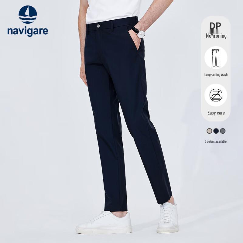 Navigare Men's Slim Fit Easy-Care Casual Pants