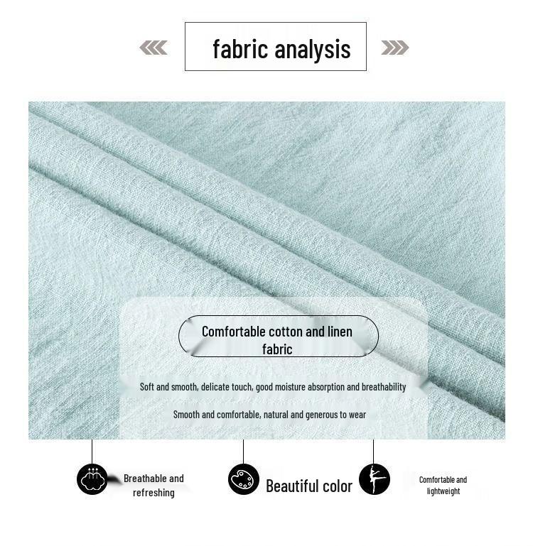 Женская рубашка ретро из хлопка и льна с длинным рукавом - воротник-стойка, косой лацкан, на пуговицах, свободного кроя для весны, лета и осени