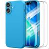 Protective Case - BOOLING - for iPhone 17 - Fine Shockproof Silicone - Sky Blue - 2 Tempered Glasses