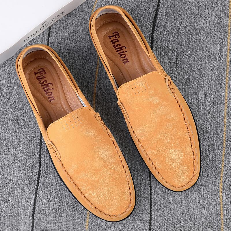 Обувь из коровьей кожи. Мужские лоферы. Удобная повседневная обувь. Мужская обувь для вождения. Мокасины. Мужская обувь на плоской подошве.