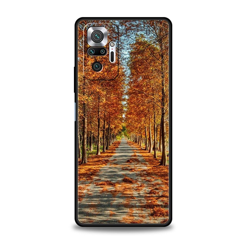 Waterfall Nature Trees Autumn Ship Phone Case For Xiaomi Redmi Note 12 11 10 Pro Plus 9S 9 8 7 9T 8T 9C 9A 5G K40 Gaming Cover