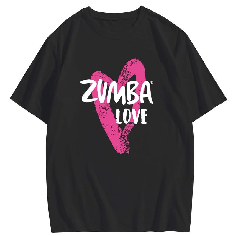 Футболка с надписью «I Love Zumba Dance Heart» для женщин, модные топы со смешными буквами, футболка большого размера