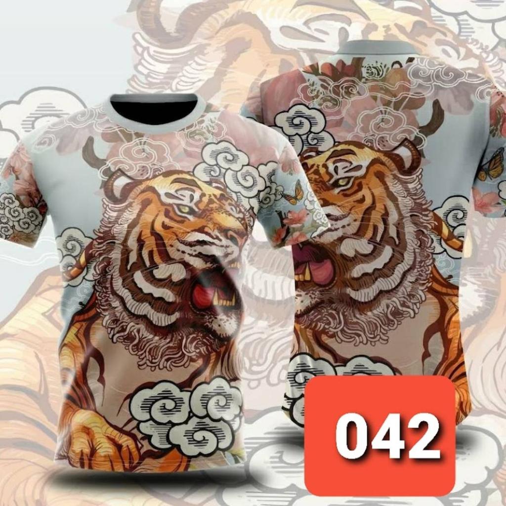 Tshirt Men Women Unisex Bird Eagle Snake Monkey Giant Demon Evil Tiger Samurai Rooster Print 3D Streetwear Thai Literature Animal Garuda Naga