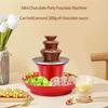 Multipurpose Chocolate Fountain Maker 3 Layer Electric Chocolate Fondue Fountain for Candy Melting And Cheese Dipping