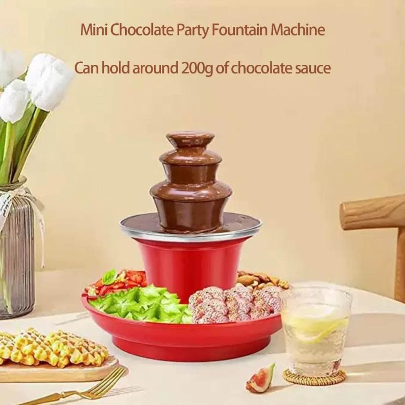 Multipurpose Chocolate Fountain Maker 3 Layer Electric Chocolate Fondue Fountain for Candy Melting And Cheese Dipping