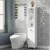 Bathroom cabinet with 3 shelves, 1 drawer, sturdy, MDF, white