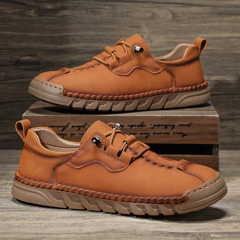 Брендовые кожаные мужские туфли, дышащие туфли для вождения, дизайнерские мужские мокасины для отдыха на открытом воздухе, мужские туфли на плоской подошве со шнуровкой, повседневные модные мокасины