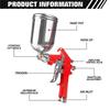 WISEUP Professional Sandblasting Gun 1.5mm Nozzle Gravity Spray Gun For Car Painting Sprayer Pneumatic Airbrush DIY Painting Kit