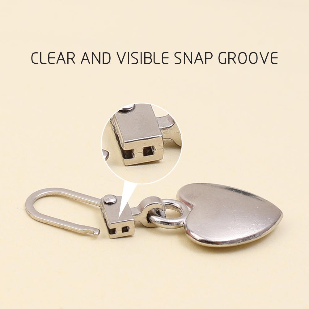 5Pcs Sewing Zippers Puller Head Heart Shape Detachable Metal Zipper Slider Repair Kits For Bags Backpack Coat Zipper WBL