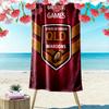 QLD Maroons Print Beach Towel, Large Soft Quick Dry Towel for Beach Camping Swimming