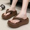 Chunky Platform Wedges Flip Flops Women  Summer Clip Toe Thick Bottom Beach Sandals Woman Indoor Outdoor Non Slip Eva Slides