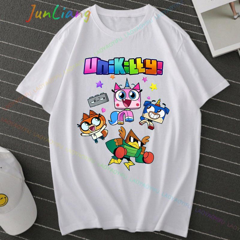 Unikitty Кошка UniKitty Так Волшебно Фильм Мультфильм Футболка Милая Забавная Футболка Мужская Женская С Коротким Рукавом Подарок для Пары Футболка