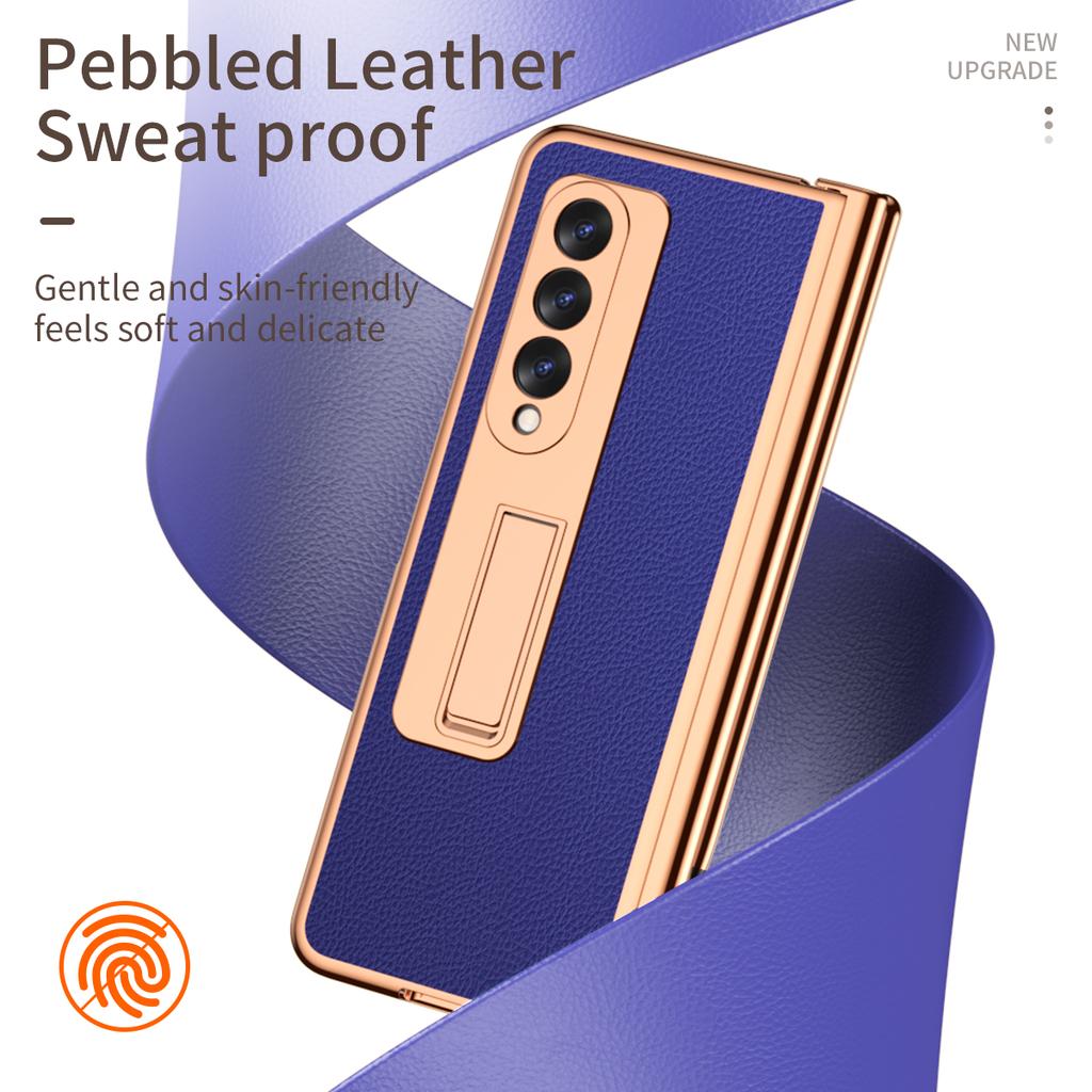 Кожаный чехол с защитой от отпечатков пальцев для Samsung Galaxy Z Fold 4 5G Fold3 Fold4 Fold 3 2 Fold2, чехол для телефона из закаленного стекла