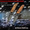 Folding Knife Damascus Pattern Camping  Mountaineering Portable Multi Purpose Folding Knife  Klappmesser Buterffly