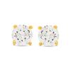 Luxenter Boucles D'oreilles Basic En Argent 925 Et Zircon Brillant Plaqué or Jaune 18kt