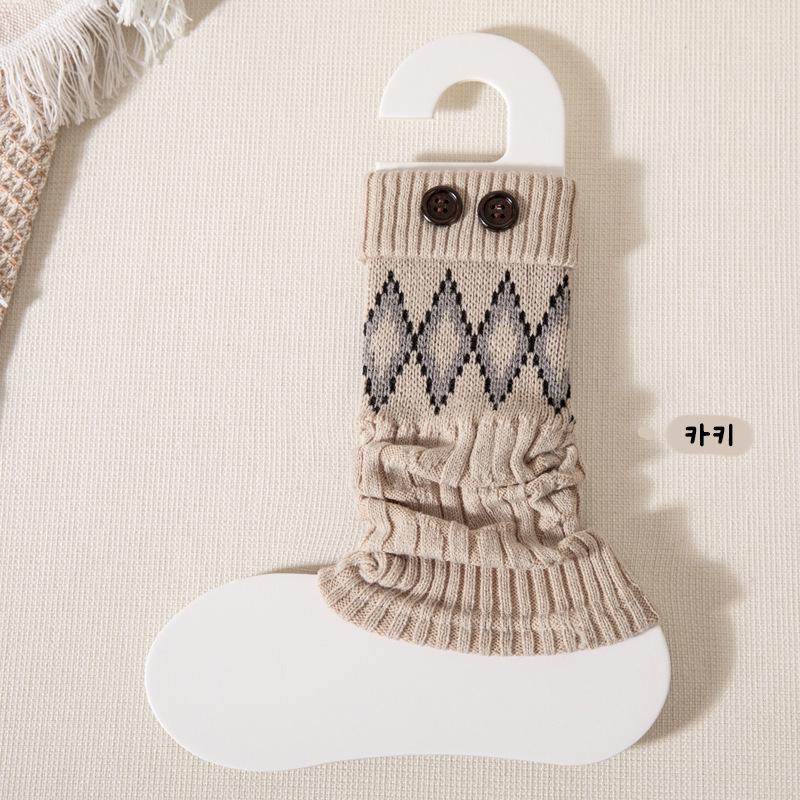 Ретро гетры в корейском стиле с узором аргайл и Fair Isle для девочек на осень/зиму