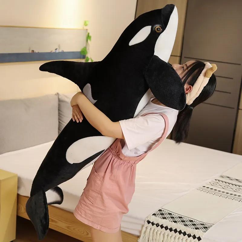 Гигантские 130 см Плюшевые игрушки Косатка Мягкая кукла Рыба Orcinus Orca Акула Мультяшная Мягкая Подушка для сна Дети Девочки Малыш Забавный Подарок