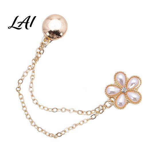 Cuffs Magnetic Pin Clothing Clips Butterfly Flower Four-Leaf Clover Shirt Clips for Women Damage Free Clasp Clothes Button Pins Sleeves T-Shirt