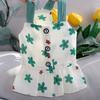 Pet Dress Summer Thin Cat Clothes Bichon Green Floral Strap Small and Medium sized Dog Breathable Skirt XS-XL