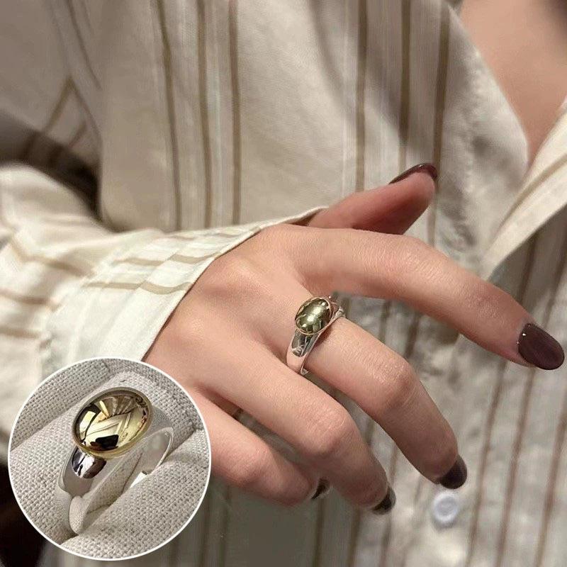 Geometric High-Polish Criss-Cross S925 Silver-Plated Open Ring - Women's Stackable Index Finger Jewelry