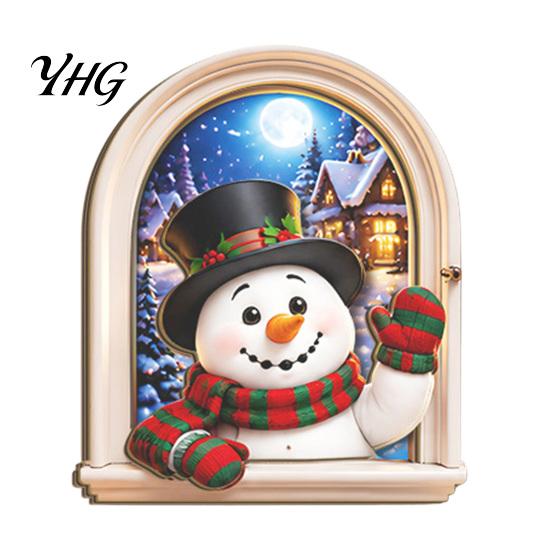 Natural Wood Holiday Accents Arch Wooden Christmas Fridge Magnet Set, Window Frame Magnetic Decor for Refrigerator Metal Surface, Festive Gift