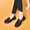 Round Head Small Leather Shoes Women's Spring Special Large Size Black First Layer Cowhide Basic Foot Cover